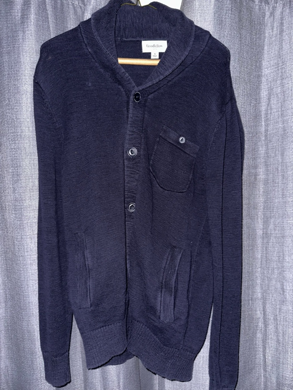 Goodfellow & Co Men's Dark Navy Shawl Collar Cardigan